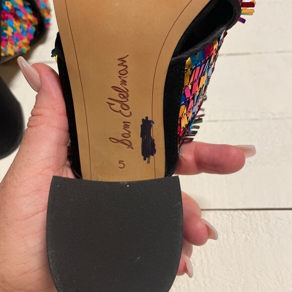 Sam Edelman Stanley Sandals in Piñata Sequin Women’s Size 5 - Picture 6 of 11